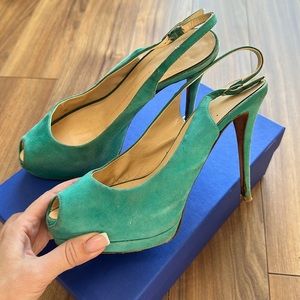 Giuseppe zanotti high heels suede platform green size 39